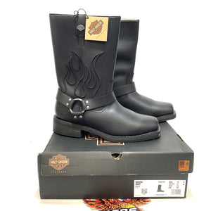 NEW Harley Men's Size 12 Hustin Black Motorcycle Harness Boots D96310-12