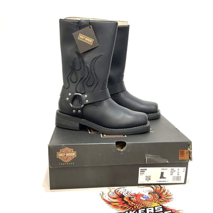 NEW Harley-Davidson Men's Size 8 Hustin Black Motorcycle Harness Boots D96310-8