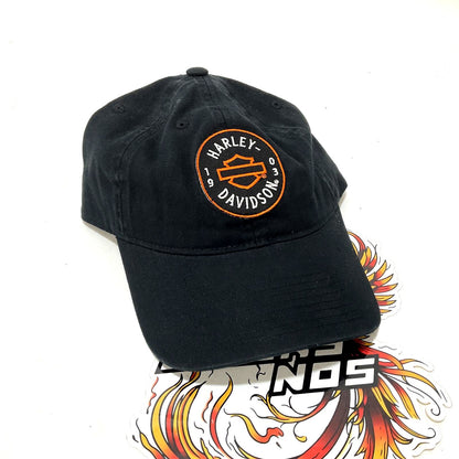 NEW Genuine Harley Badge Adjustable Cotton Baseball Cap Hat Black 5029011003