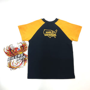 NEW Harley-Davidson Boys 4/5T Thunder Short Sleeve Shirt Black/Orange 071526