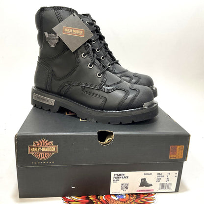 NEW Harley Womens Size 10 Stealth 5.25" Lace-Up Motorcycle Boots Black D81641-10