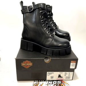 NEW Harley Womens Size 6.5 Uplift Buckle 6" Black Biker Fashion Boots D84807-6.5