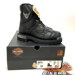 NEW Harley Womens Size 6.5 Stealth 5.25" Lace Motorcycle Boots Black D81641-6.5
