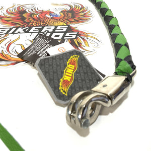 UNIK Black/Green Biker Get Back Whip 36" 2053-GRN