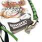 UNIK Black/Green Biker Get Back Whip 36" 2053-GRN