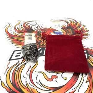 NEW Genuine Hair Glove Vintage Biker Skull Ring Size 11 00211