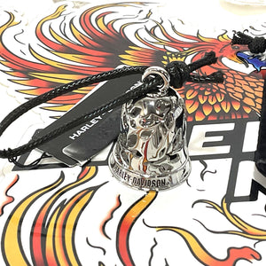 New Harley Guardian Gremlin Ride Bell Leaf Cut Out Script Silver Finish 34M00080