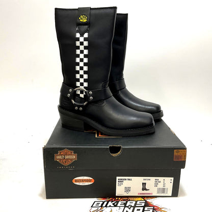 NEW Harley Size 6 Womens Korsen Black 10" Waterproof Harness Boots D87296-6