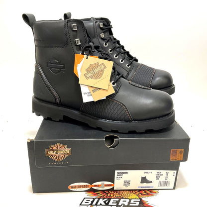 NEW Harley Size12 Mens Shrader 6" Black Waterproof Motorcycle Boots D96311-12