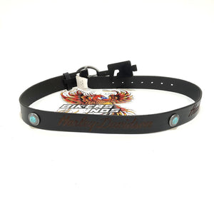 NEW Harley Woman's Medium Embossed H-D Turquoise Stone Leather Belt BMW021/01M