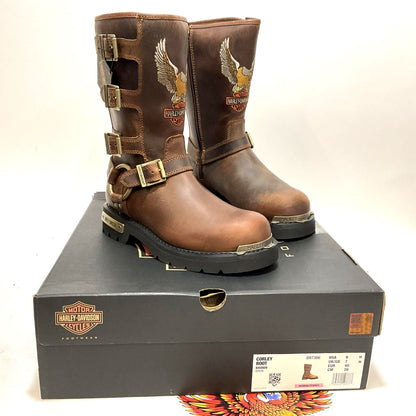 NEW Harley Womens Size 9 Corley 10-Inch Motorcycle Boots Brown D87306-9