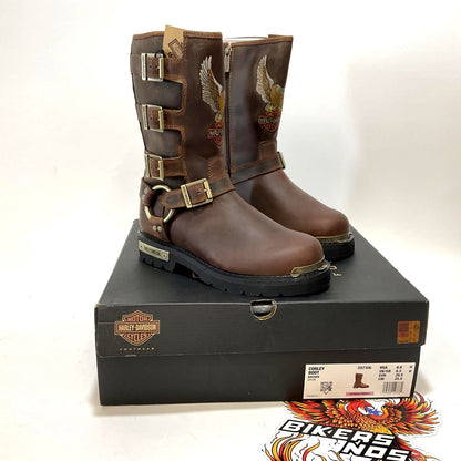 NEW Harley Womens Size 8.5 Corley 10-Inch Motorcycle Boots Brown D87306-8.5