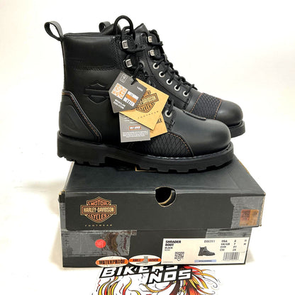 NEW Harley Size 8 Mens Shrader 6-Inch Black Waterproof Motorcycle Boots D96311-8