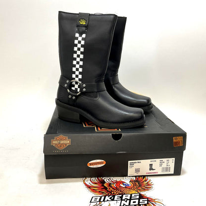 NEW Harley Womens Size 9.5 Korsen Black 10" Waterproof Harness Boots D87296-9.5