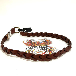 NEW Harley Women's Large Braided Classic H-D Leather Belt Brown BMW005/02L