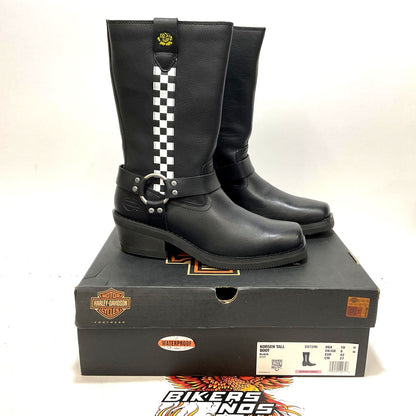 NEW Harley Size 10 Womens Korsen Black 10" Waterproof Harness Boots D87296-10