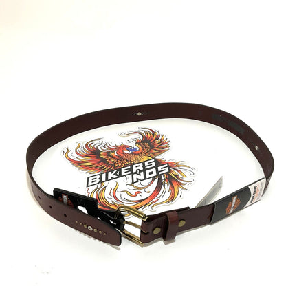 NEW Harley Woman's Medium Laser Etched Logo Bling Leather Belt Brown BMW017/01M