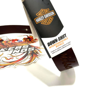 NEW Harley Woman's Medium Laser Etched Logo Bling Leather Belt Brown BMW017/01M