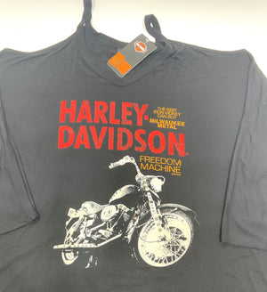 NEW Iron Advert 3/4 Sleeve 2X Women Harley-Davidson Shirt HT4767BLK-2X