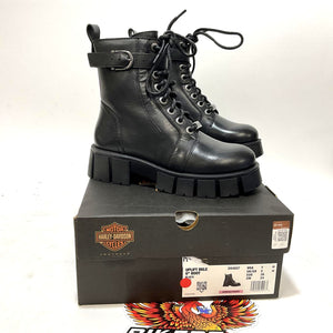 NEW Harley Womens Size 7 Uplift Buckle 6" Black Biker Fashion Boots D84807-7