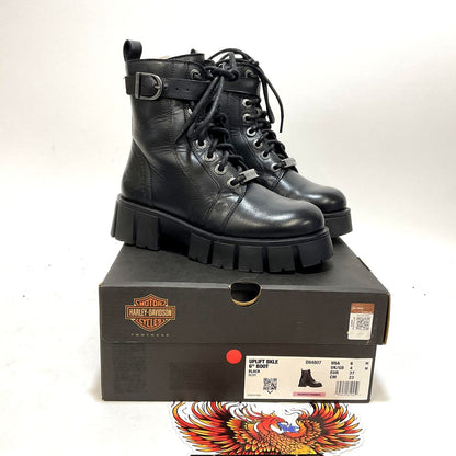 NEW Harley Womens Size 6 Uplift Buckle 6" Black Biker Fashion Boots D84807-6