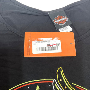 NEW Harley Womens 2X Flying High Crew Long Sleeve Shirt Black HT4840BLK-2X