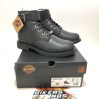 NEW Harley Mens Size 8.5 Vntgmoto 5.75" Black Motorcycle Biker Boots D93870-8.5