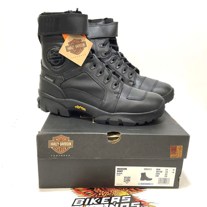 NEW Harley Size 11 Mens Maxson 6.25" WP Black Leather Motorcycle Boots D96312-11