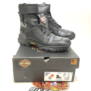 NEW Harley Size 8.5 Mens Maxson 6.25" WP Black Leather Biker Boots D96312-8.5