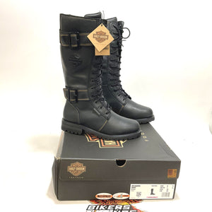 NEW Harley Womens Size 9 Belhaven 14" Black Waterproof Biker Boots D87299-9