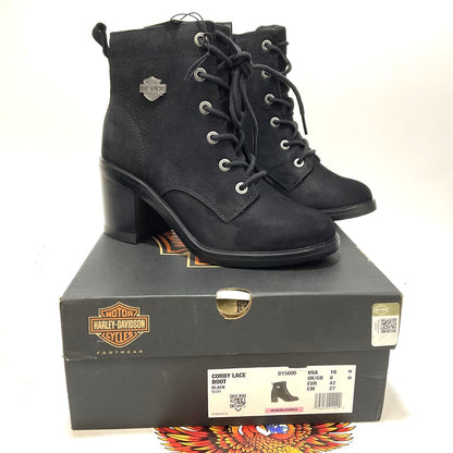 NEW Harley Womens Size 10 Corby Black 4.5-Inch Fashion Biker Boots D15000-10