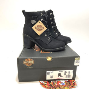 NEW Harley Womens size 8.5 Corby Black 4.5-Inch Fashion Biker Boots D15000-8.5