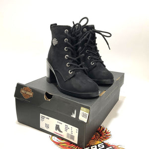 NEW Harley Womens Size 6 Corby Black 4.5-Inch Fashion Biker Boots D15000-6