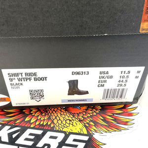 Harley Mens Size 11.5 Shift Ride 9" WP Black Leather Biker Boots D96313-11.5