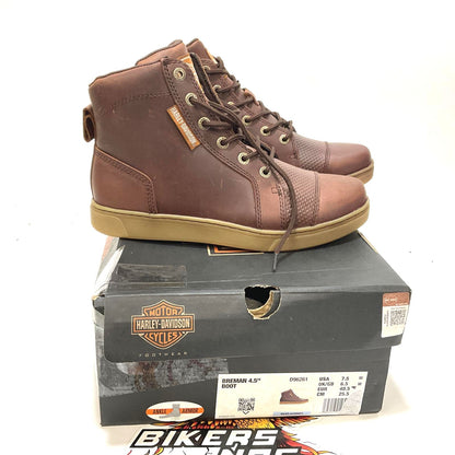 NEW Harley Mens Size 7.5 Breman Brown Motorcycle Biker Sneaker Boots D96261-7.5