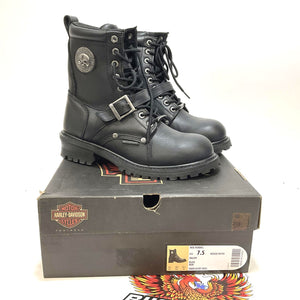 NEW Harley SZ 7.5 Mens Faded Glory Skull Waterproof Motorcycle Boots D96299-7.5