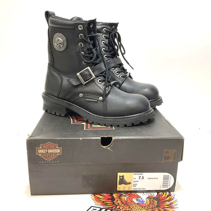 NEW Harley SZ 7.5 Mens Faded Glory Skull Waterproof Motorcycle Boots D96299-7.5