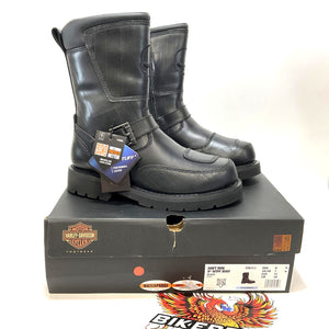 NEW Harley Mens Size 8 Shift Ride 9" WP Black Leather Motorcycle Boots D96313-8
