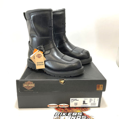 NEW Harley Mens Size 10 Shift Ride 9" WP Black Leather Biker Boots D96313-10