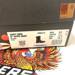 NEW Harley Mens Size 8.5 Shift Ride 9" WP Black Leather Biker Boots D96313-8.5