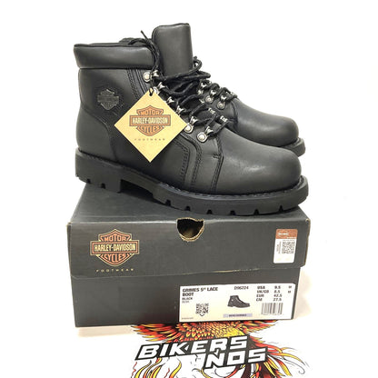 NEW Harley Mens Size9.5 Grimes 5" Black Flash Series Motorcycle Boots D96224-9.5