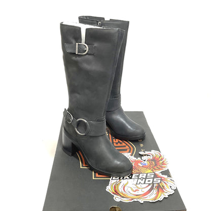 NEW Harley Womens Size 6  Lavina 12" Black Fashion Biker Boots Black D65006-6