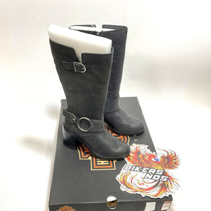 NEW Harley Womens Size 5.5 Lavina 12" Black Fashion Biker Boots Black D65006-5.5