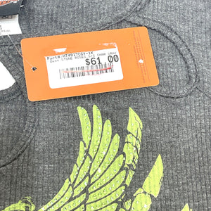 NEW Harley Womens Size 1X Stone Roses Short Sleeve Shirt Gray HT4917CGY-1X