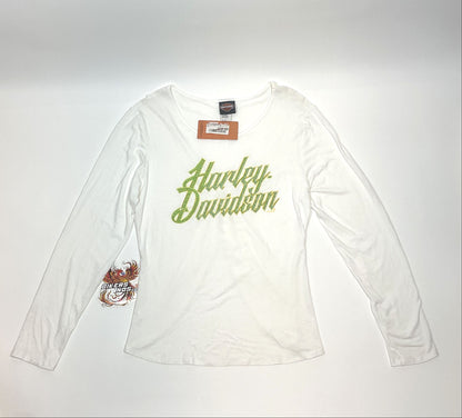 NEW Harley Womens Size 2X Gold Road Crew Neck Long Sleeve Ivy HT4823IVY-2X
