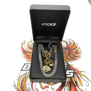 NEW Harley Women's MultiLayers Two Tone Dangle Necklace Pack Silver/Gold HDN0506