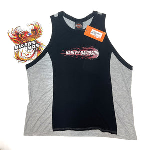 NEW Genuine Harley Womens Size 2XL Tank Top Black/Gray HT4927BLK-2X