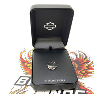 NEW Harley Womens Size 6 Embellished Double Heart Ring Sterling Silver 34R00086