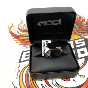Harley Mens Size 12 Modern Edge Bar & Shield Signet Ring Sterling Silver HDR0579