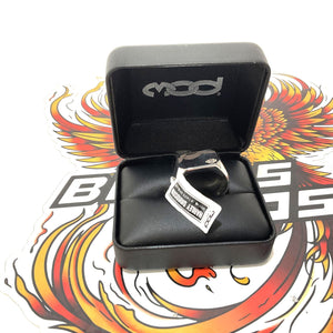 Harley Mens Size 10 Modern Edge Bar & Shield Signet Ring Sterling Silver HDR0579